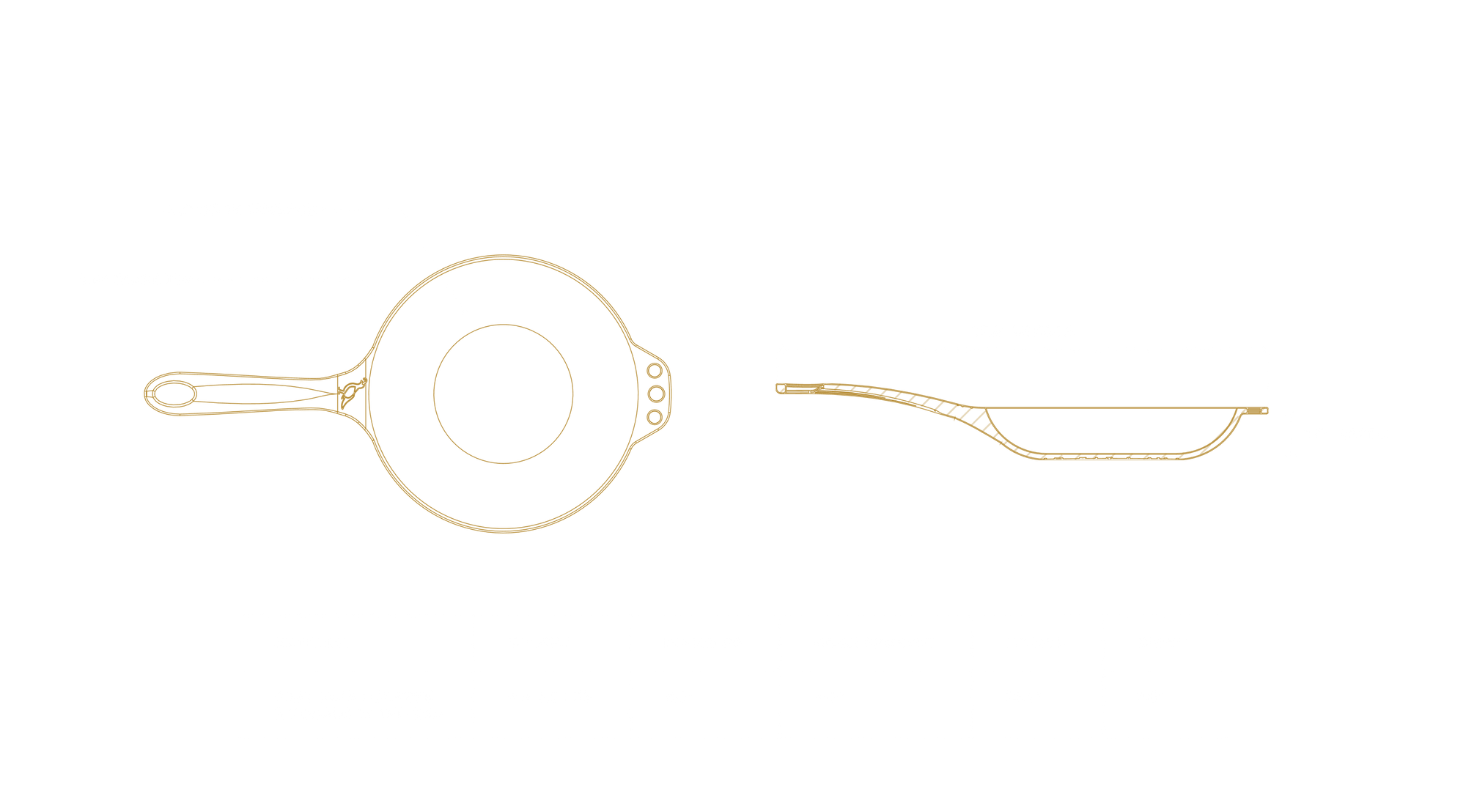 No. 8 Chef Skillet Dimensions Blueprint